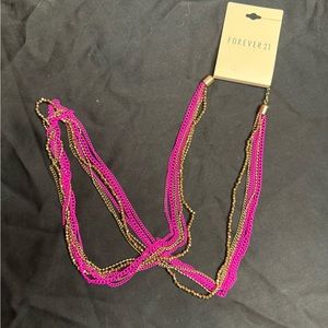 Necklace Pink Gold Layered